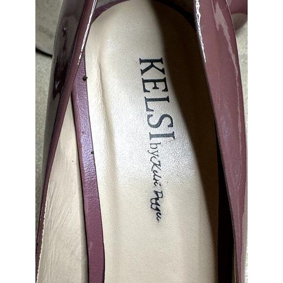 Kelsi Dagger Linzy BLUSH Mauve Soft Patent Leather Platform Heels Pumps Size 9.5 - Picture 9 of 12
